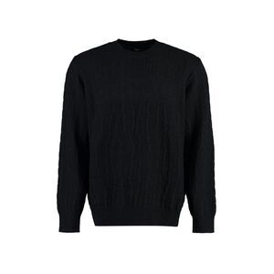 VERSACE Men's Textured Crewneck Sweater Men BLACK Sweaters & Cardigans